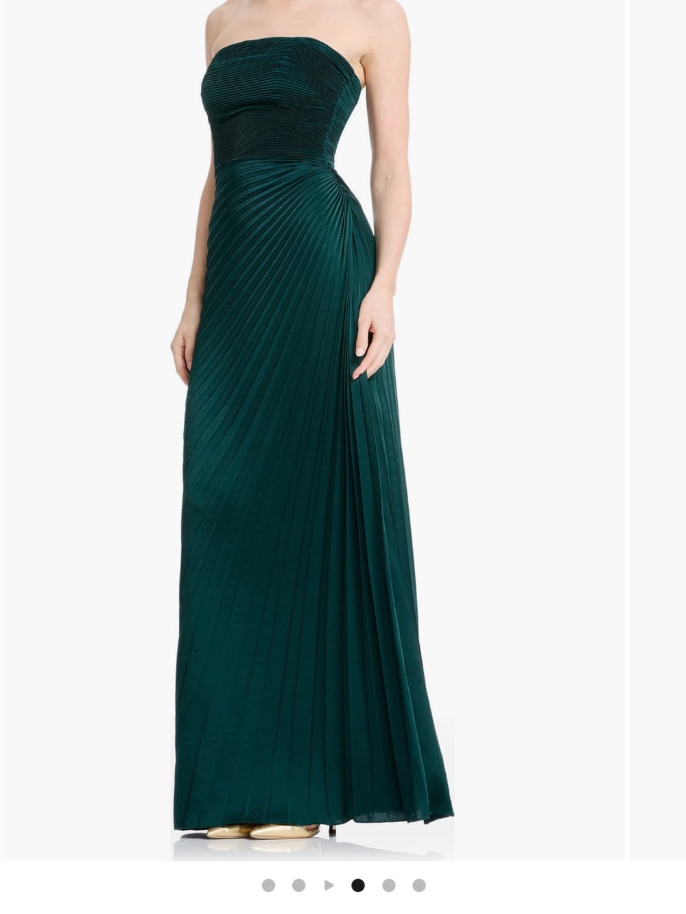 Dress The Population Kinley Strapless Satin Crepe Pleated Gown - Worn Once!